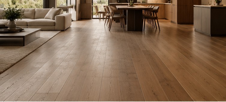 Wide plank oak floor