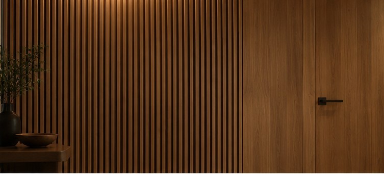 Wood slat accent wall