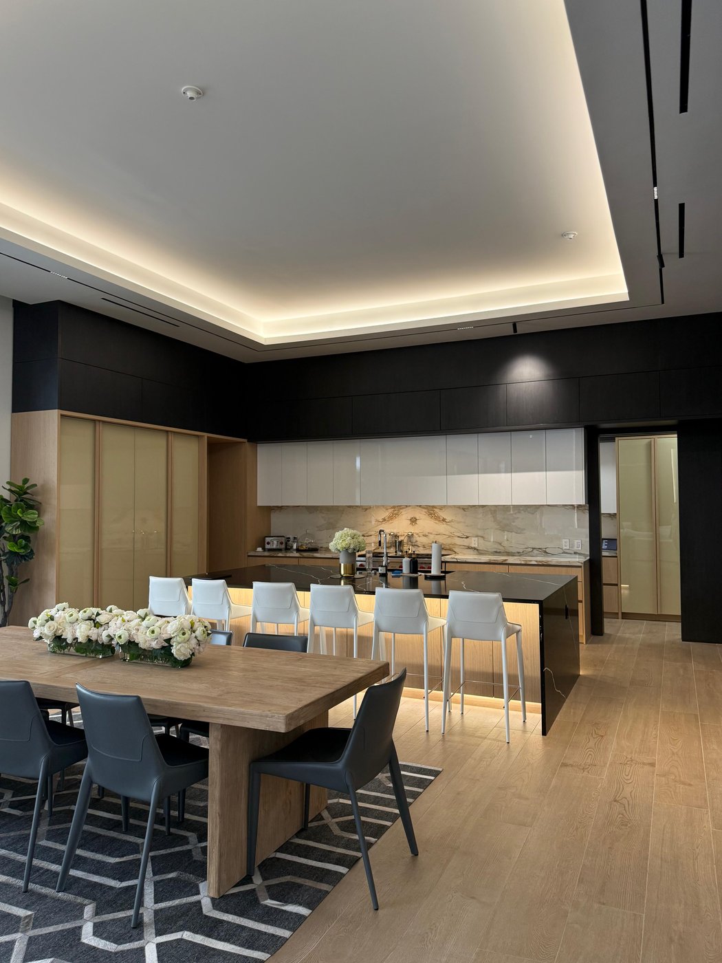 Open concept kitchen and dining