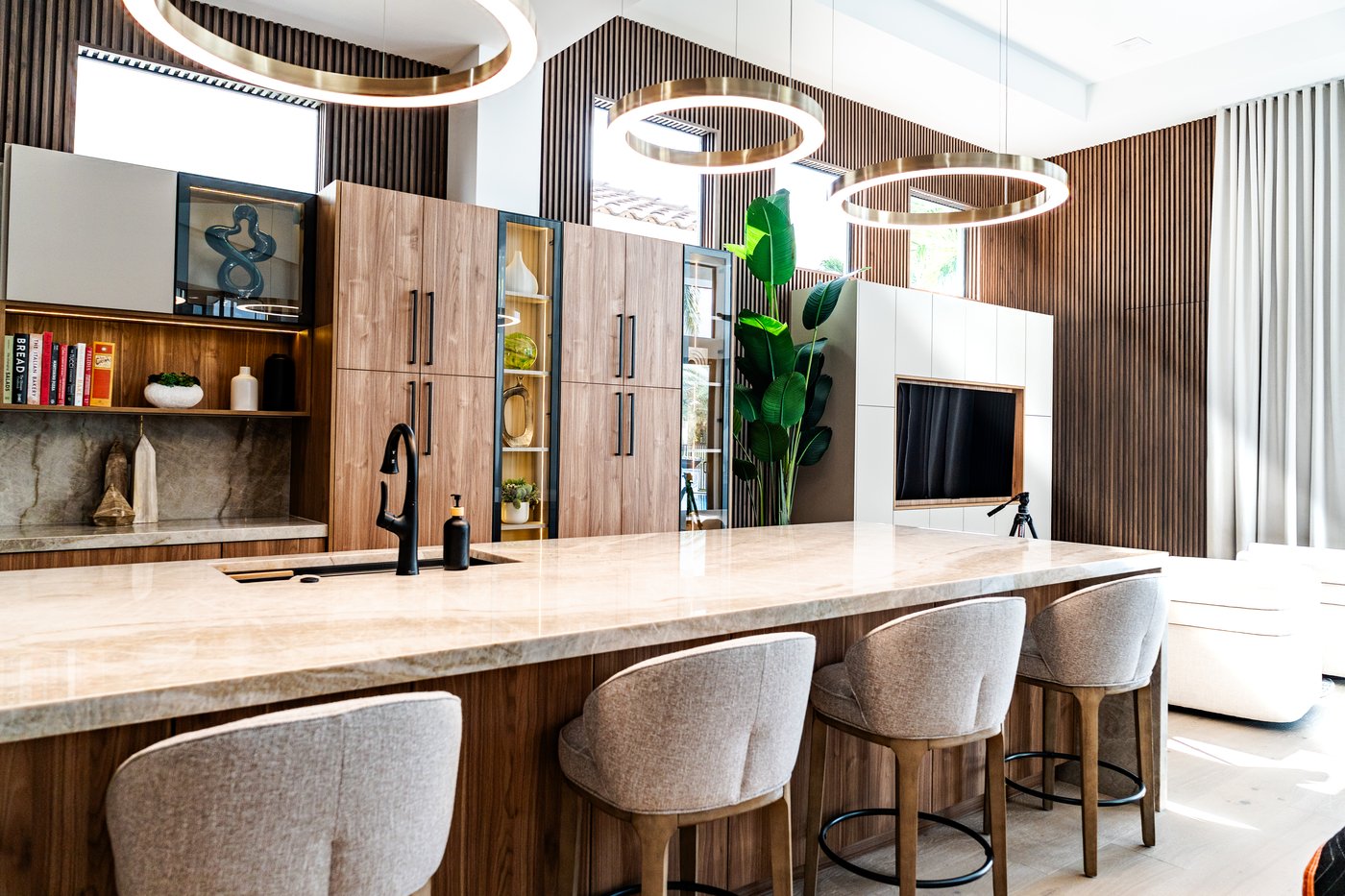 Walnut display cabinetry